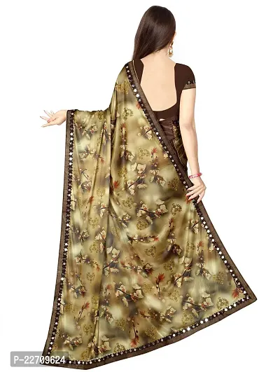 Stylish Lycra Beige Saree with Blouse piece For Women-thumb2