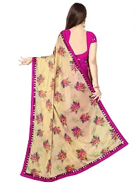 Stylish Lycra Pink Saree with Blouse piece For Women-thumb2