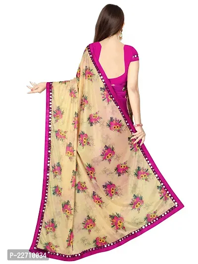 Stylish Lycra Pink Saree with Blouse piece For Women-thumb3