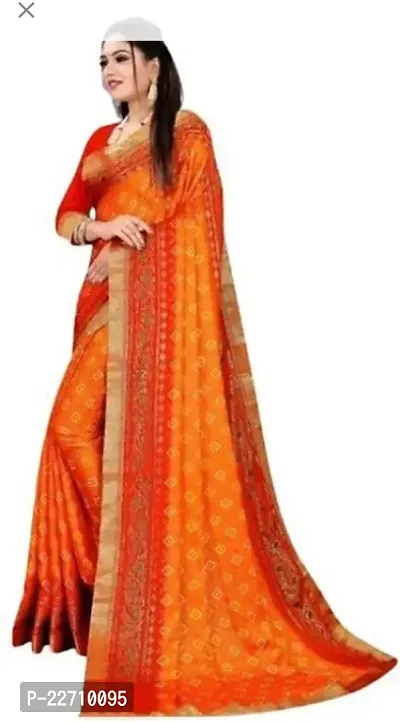 Stylish Chiffon Multicoloured Saree with Blouse piece For Women