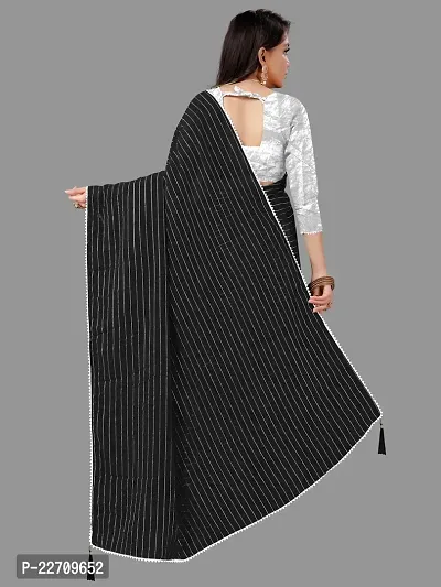 Stylish Georgette Black Saree with Blouse piece For Women-thumb2