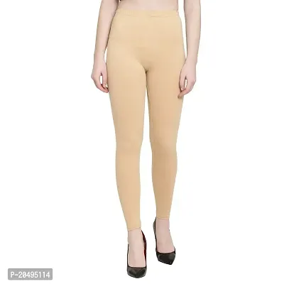 Cream Solid Leggings - Buy Cream Solid Leggings online in India