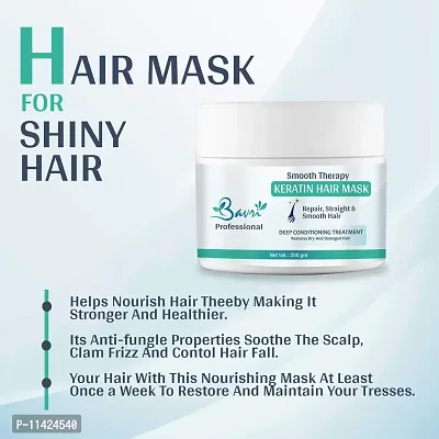 Keratin Hair Mask 200 Ml - For Intense Damaged Hair Repair - Salon Like Hair Spa At Your Home - For Dry And Damaged Hair Pack Of 2-thumb2