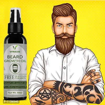 Vitracos Natural Beard Growth Oil - No SLS, No Paraben Hair Oil -50 ml-thumb0