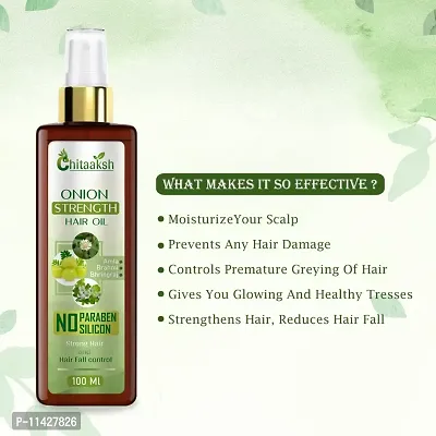 Chitaaksh Premium Onion Methi-Fenugreek Oil Help For Rapid Hair Growth,Anti Hair Fall, Split Hair And Promotes Softer And Shinier Hair 100 Ml-thumb2