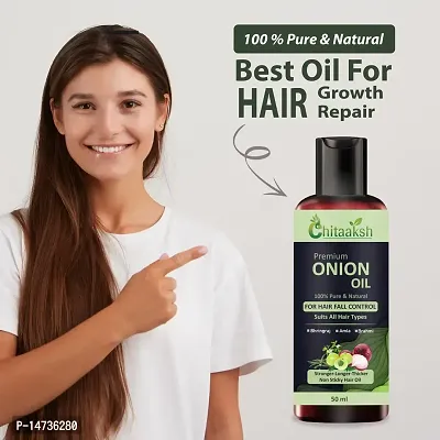 Onion Hairfall Control Herbal Hair Oil -50ml - Treats Rough and Damaged Hair, Reduces Hair Loss - Paraben, Sulfate Free(50ml, PACK OF 2-thumb2