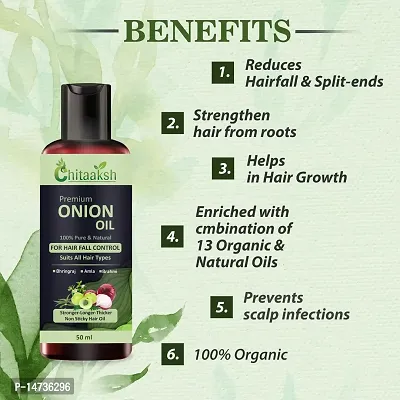 Red Onion Oil Help For Rapid Hair Growth,Anti Hair Fall,Split Hair And Promotes Softer  shinier Hair 50ml,Pack Of 1 for man and woman.-thumb3