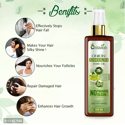 Chitaaksh Natural Onion Hair Oil For Hair Growth With Onion And Redensyl For Hair Fall Control Hair Oil- 100 Ml-thumb3