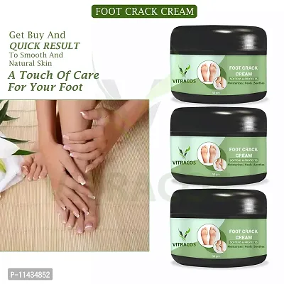 Foot Crack Cream For Dry Cracked Heels And Feet Enriched With Aloevera, Neem- Pack Of 3, 50 Grams each-thumb0