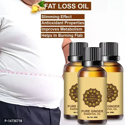 Ginger Essential Oil | Ginger Oil Fat Loss | Fat Burning oil,slimming oil, Fat Burner,Anti Cellulite  Skin Toning Slimming Oil For Stomach, Hips  Thigh Fat loss (40ML) (PACK OF 3)