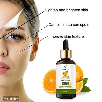 Vitracos Vitamin C Serum For Face With Hyaluronic Acid, Witch Hazel Extract, Grape Seed Extract, Face Pigmentation  45  ml-thumb0