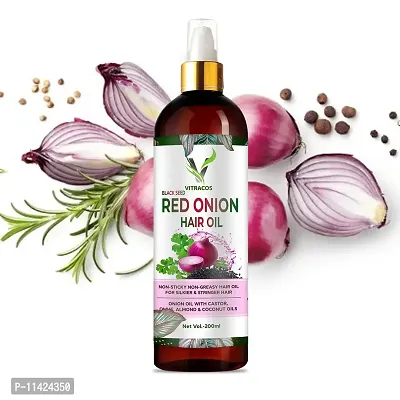 Red Onion Oil For Hair Regrowth Bio Active Hair Oil Nourishing Hair Treatment With Real Onion Extract Intensive Hair Fall Dandruff Treatment Hair Oil -200 Ml-thumb0