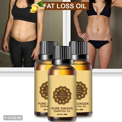 Ginger Essential Oil | Ginger Oil Fat Loss | nbsp;Slimming Fat Burner Oil for Fat Loss Fat Burner Weight Loss Massage Oil - (40ML) (PACK OF 3)