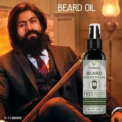 Vitracos Ayurvedic Beard Growth Oil, With Asvagandha,Yastimadhuka Taila And 7 Natural Herbs Hair Oil -50 ml-thumb0