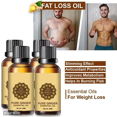 Ginger Essential Oil | Ginger Oil Fat Loss | Premium Burning Oil for Women/Men fat loss oil for women, (40ML) (PACK OF 4)-thumb0