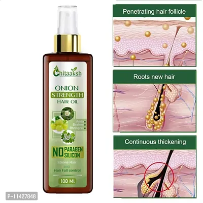 Chitaaksh Onion Hair Oil With Vitamin E,100% Natural Oils And Herbs, 100 Ml Hair Oil- 100 Ml-thumb0