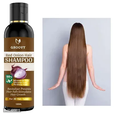 Red Onion Hair Shampoo Controls Hair Fall And Promotes Growth Anti-Dandruffall, Natural Ingredients, Suitable For All Hair Types Hair Shampoo - 100 ml-thumb0