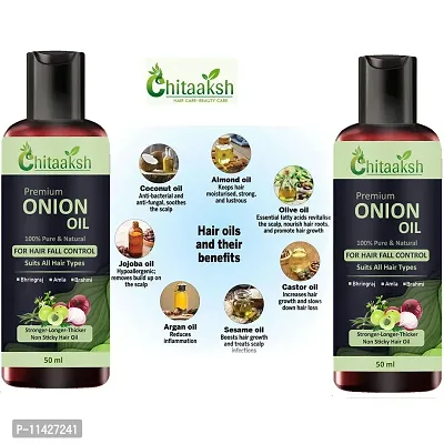 Pure And Natural Onion Herbal Hair Oil For Anti Hair Fall 50 Ml Pack Of 2-thumb0