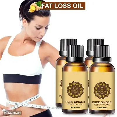 Ginger Essential Oil | Ginger Oil Fat Loss | nbsp;Slimming Fat Burner Oil for Fat Loss Fat Burner Weight Loss Massage Oil - (40ML) (PACK OF 4)