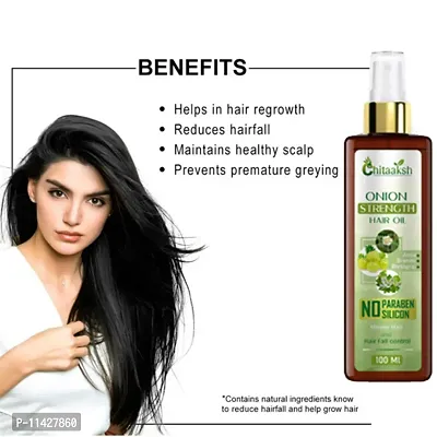 Chitaaksh Onion Hair Oil For Hair Regrowth And Hair Fall Control - With Black Seed Oil Hair Oil- 100 Ml-thumb0