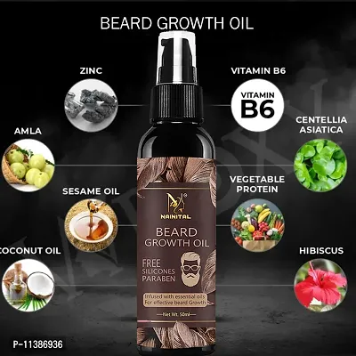 Nainital Organics Premium Quality Natural Beard Growth Oil For Strong And Healthy Beard Growth Hair Oil -50 ml-thumb0