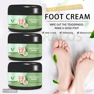 Crack Cream For Dry Cracked Heels And Feet  Foot Crack Cream  Enriched With Aloevera Grapes  RoseAlmonds Lavender- Pack Of 3, 50 Grams each-thumb0