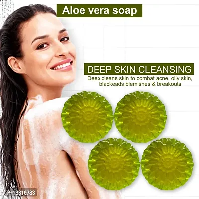 Anti-Bacterial Aloevera Soap With Neem And Tulsi-100 Grams Each, Pack Of 4-thumb0