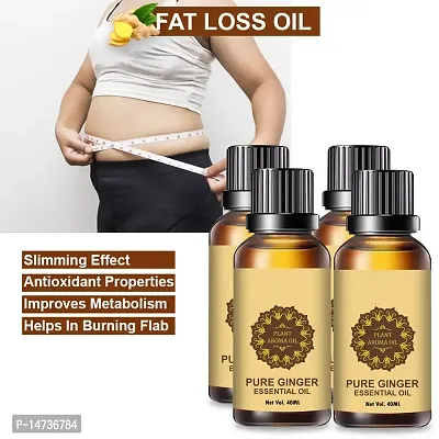 Ginger Essential Oil | Ginger Oil Fat Loss | nbsp;Fat Burning ,fat go, fat loss, body fitness anti ageing oil for men and women (40ML) (PACK OF 4)