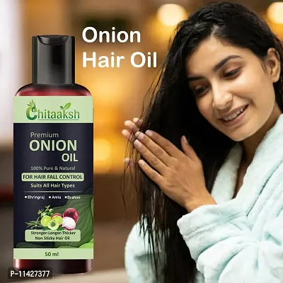 Onion Black Seed Hair Oil For Hair Growth For -Kalonji Oil Dandruff And Hairfall Control With Comb Applicator- Hair Oil -50 Ml  For Men And Women-thumb0