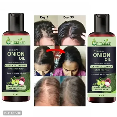 Red Organic Onion Hair Oil For Hair Fall Control -50 Ml Pack Of 2-thumb0