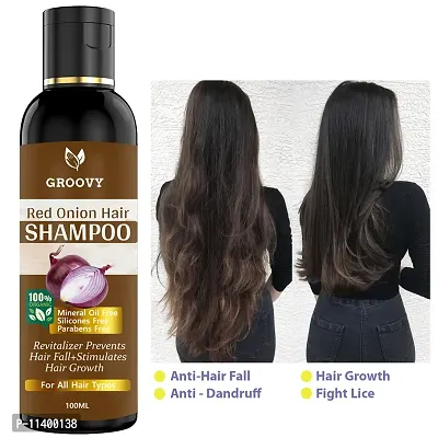 Organics Onion Black Seed Hair Shampoo - With Comb Applicator - Controls Hair Fall - No Mineral Oil, Silicones, Cooking Oil And Synthetic Fragrance Hair Shampoo- 100 ml-thumb0