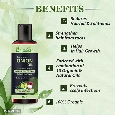 Onion Hairfall Control Herbal Hair Oil -50ml - Treats Rough and Damaged Hair, Reduces Hair Loss - Paraben, Sulfate Free(50ml, PACK OF 2-thumb3