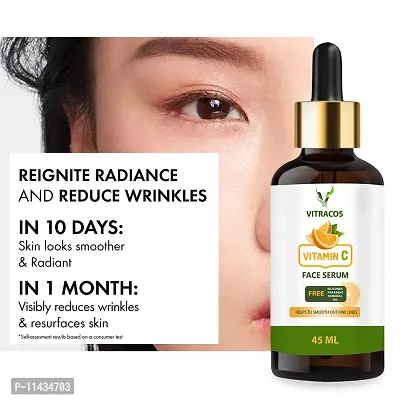 Vitracos Vitamin C Face Serum For Face Whitening, Pigmentation, Glowing, Oily Skin, Acne Scars,Brightening,Fairness,Anti-Aging Skin Repair With Hyaluronic Acid_45 ml  45  ml-thumb0