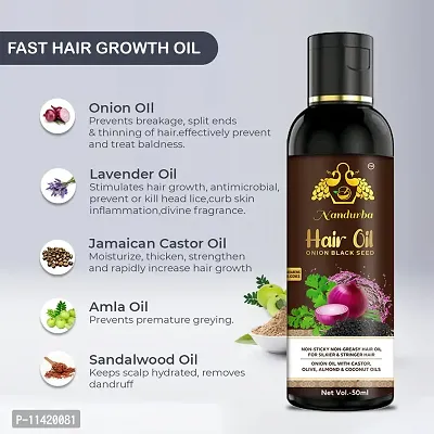 Hair Oil Onion Fast Hair Growth Oil - With Comb Applicator - New Lanch New Year For Men And Women-thumb0