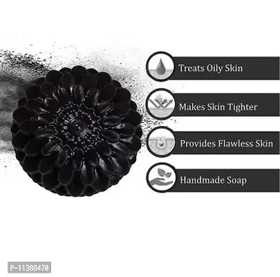 Activated Charcoal Soap For Women Skin Whitening, Blackheads, Face And Body Soap - 100 Grams Each, Pack Of 4-thumb2