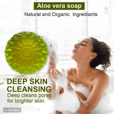 Pure Aloe Vera Soap - 100% Natural-100 Grams Each, Pack Of 3-thumb2