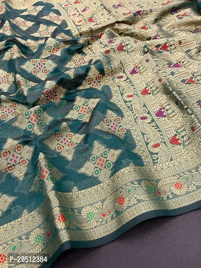 Beautiful Kanjeevaram Silk Self Pattern Women Sarees with Blouse Piece-thumb0