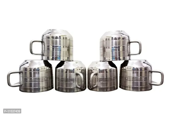 Dynore 6 pc Double Wall Tool Touch Tea/Coffee Cups-thumb0