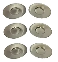 Dynore Stainless Steel 6 Pcs Saucers for Serving Tea/Coffee-thumb2