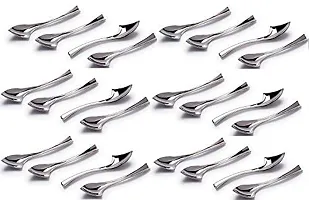 Dynore Stainless Steel Set of 24 Classic Side Cut Dessert Spoons 14 X 4 X 4-thumb1