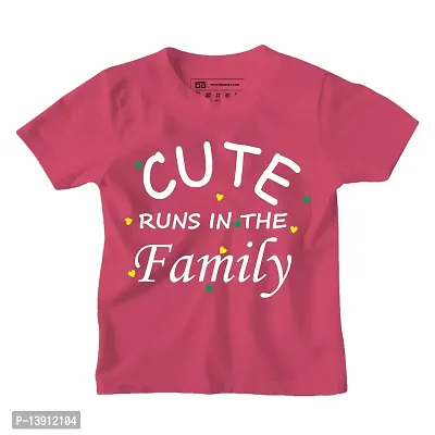 Be Awara Cute Runs in Family Printed Half Sleeves T-Shirt for Boys  Girls