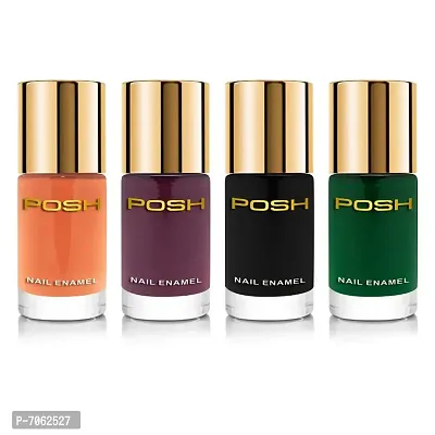 Posh High Gloss Nailpolish Combo Of 4, Quick dry 9 ml Each,652,656,659,660