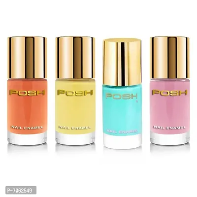 Posh High Gloss Nailpolish  Combo Of 4 ,Quick dry 9 ml Each,630633,637,659