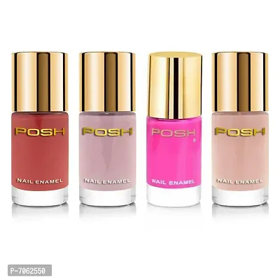 Posh High Gloss Nailpolish  Combo Of 4 ,Quick dry 9 ml Each,612,632,658,641