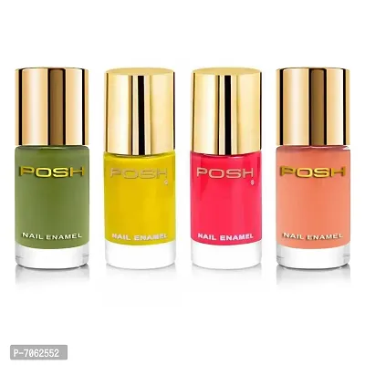 Posh High Gloss Nailpolish  Combo Of 4 ,Quick dry 9 ml Each,623,626,650,653-thumb0