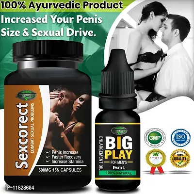 Trendy Sexorect And Big Play Sex Capsule For Men Sex Oil Sexual Oil Massage Gel Sexual Capsule - Increase Sex Time And Power Long Time Power-thumb0