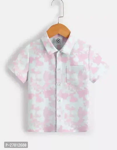 Stylish Pink Cotton Blend Printed Shirts For Boys-thumb0