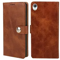 Fastship Oppo F9 Pro Flip Cover  Full Body Protection  Inside Pockets  Stand  Wallet Stylish Button Magnetic Closure Book Cover Leather Flip Case for Oppo F9 Pro  Executive Brown-thumb1