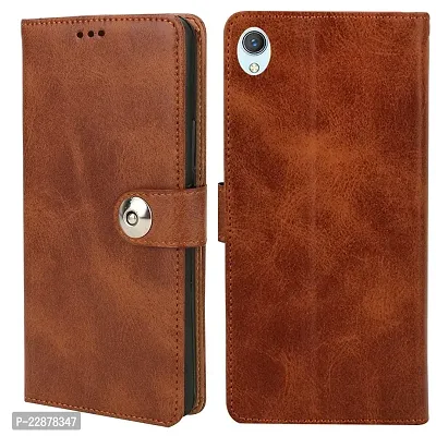 Fastship Oppo F9 Pro Flip Cover  Full Body Protection  Inside Pockets  Stand  Wallet Stylish Button Magnetic Closure Book Cover Leather Flip Case for Oppo F9 Pro  Executive Brown-thumb2