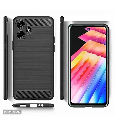 Fastship Cases Silicone Hybrid Rubber Case Back Cover for Infinix HOT 30i  Black-thumb0